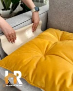 تشک رومبلی مخملی دورو خردلی_کرم کد 0011 - Image 3